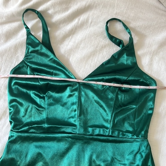 Lulus Melora Emerald Green Satin Sleeveless Maxi Dress Large - Picture 13 of 15